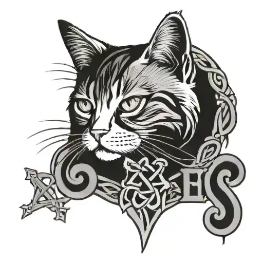 Pussy And Celtic Letters Love You