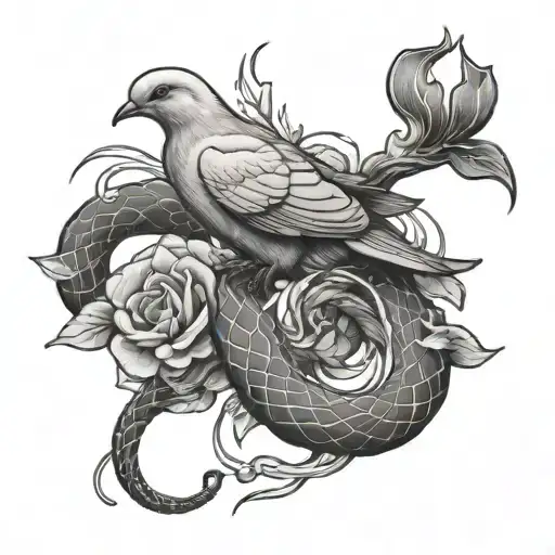 Dove Versus Snake Traditional Style