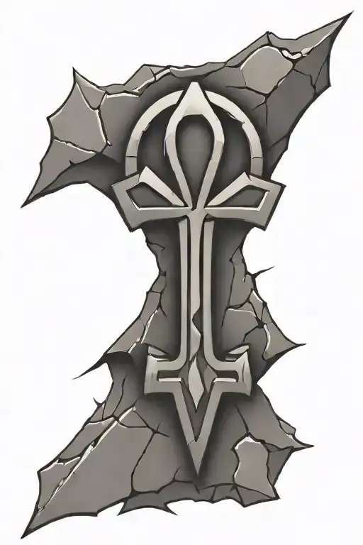 Cracked Ankh Symbol With Eye