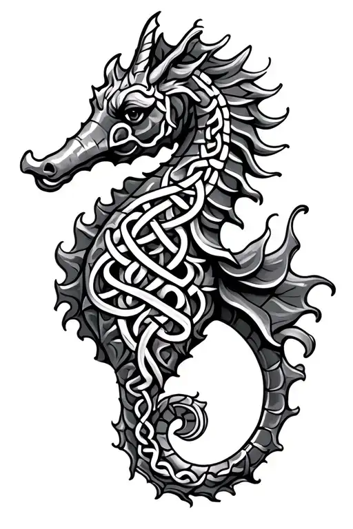 Sea Horse With Celtic Knots