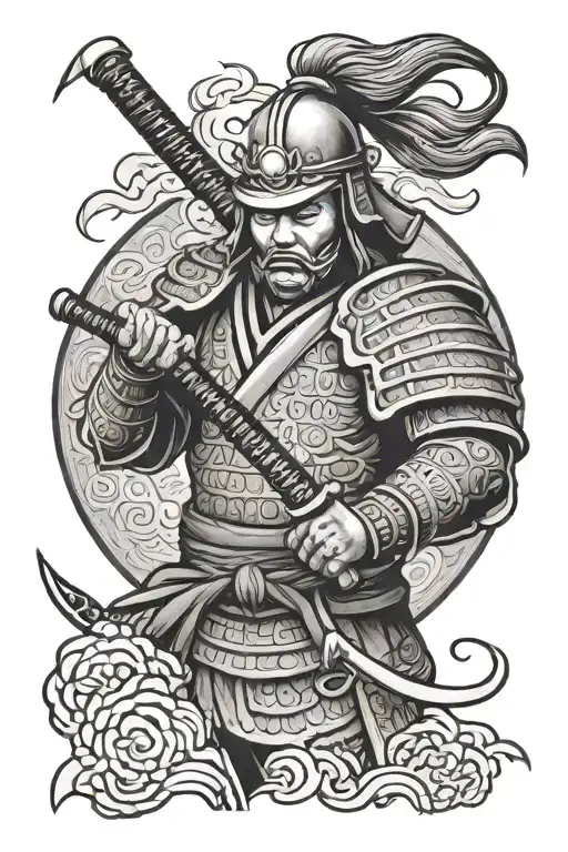 Japanese Warrior Wielding