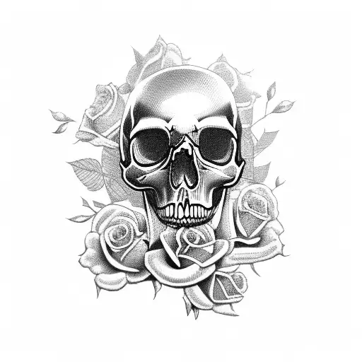 Skull With Roses