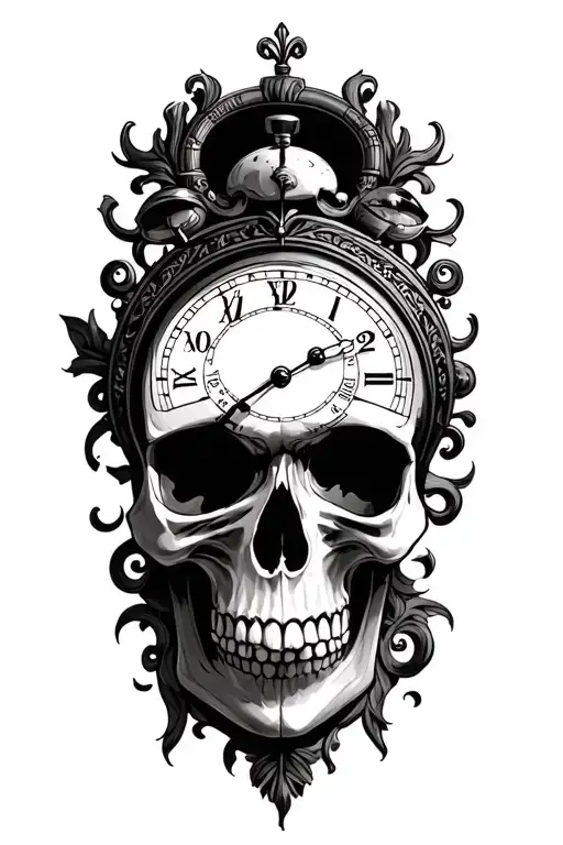 Skull And Clock