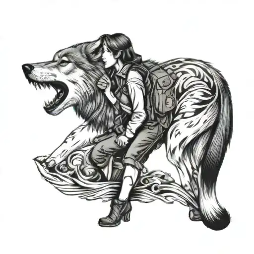 Female Acher Shoot At Wolf