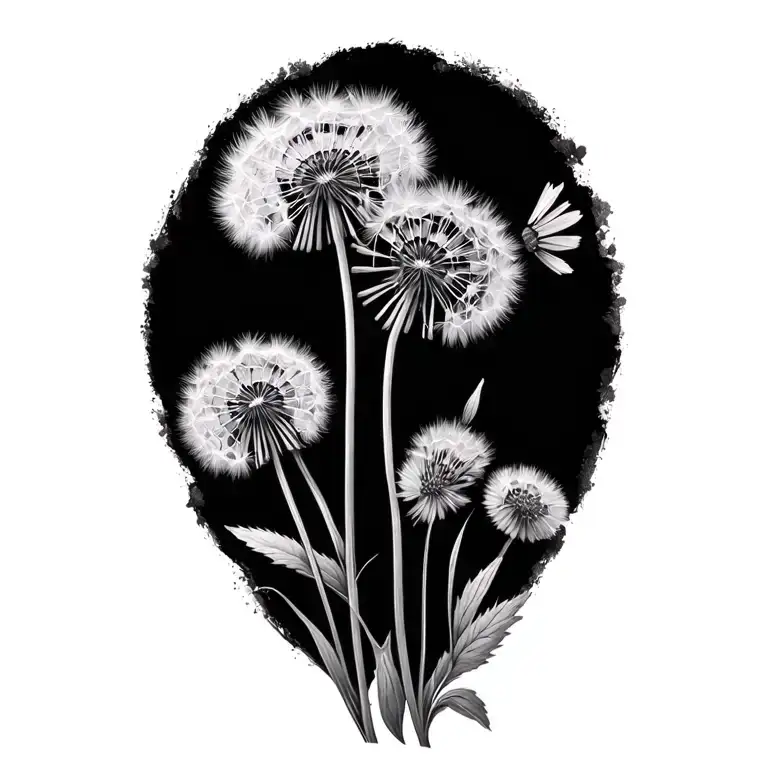 Dandelion With July June August September And October Birth Flowers