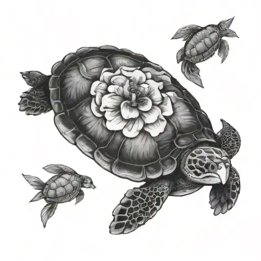 Full Moon Turtle Hibiscus Flower