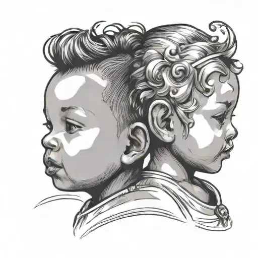 Baby Boy And Girl Head Icons