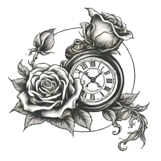 Roses And Clock