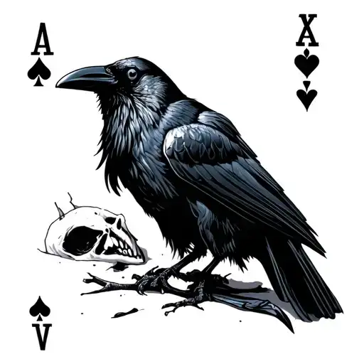 A Crow Decapitated By The Joker Card Featuring
