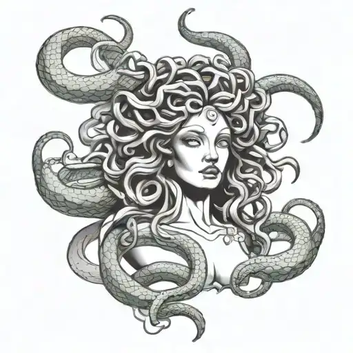 Medusa With Snakes Wrapped