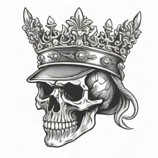 Military Skull With A Crown
