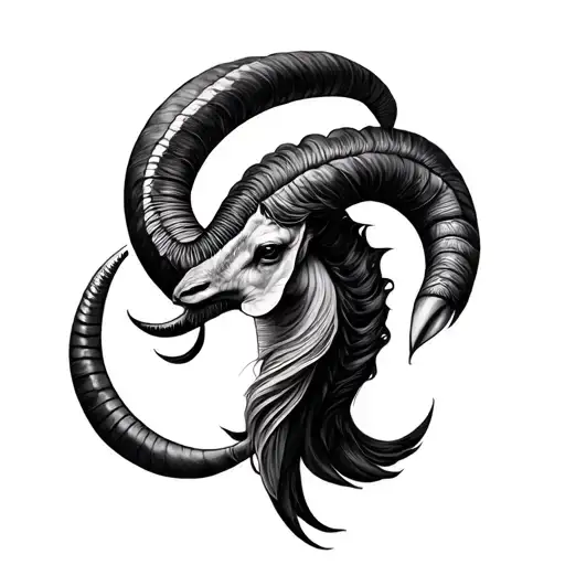 The Symbol Of Capricorn And Orchid