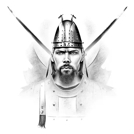 Create A Detailed Portrait Of A Medieval Warrior Inspired By Sabaton Lyrics