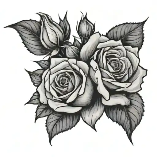 Black And Gray Flowers With One Yellow Rose
