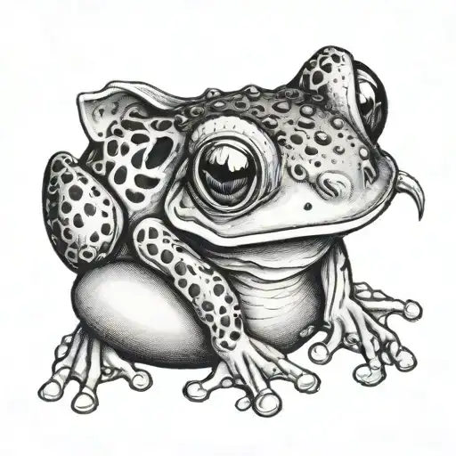 A Small Baby Frog Hugging A Thimble