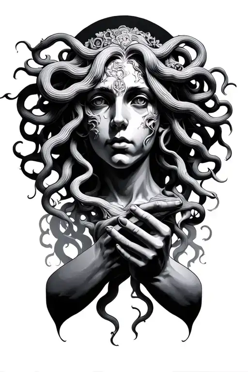 Medusa Head Tattoo Holding
