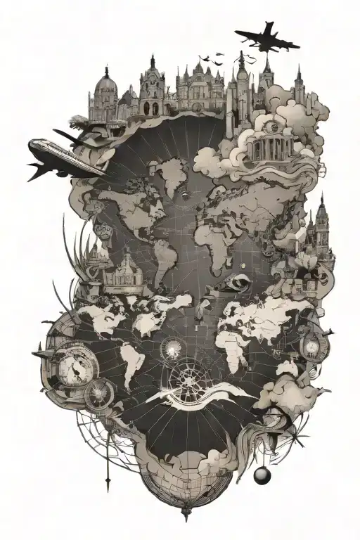 Map Of The World And Compus World Travel