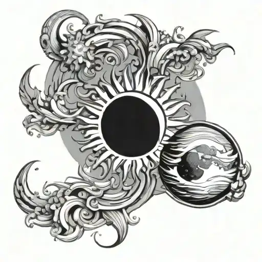 Jupiter Venus Sun And Moon Merging Together