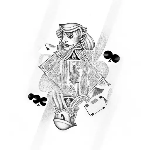 Playing Cards And Dice With Woman's