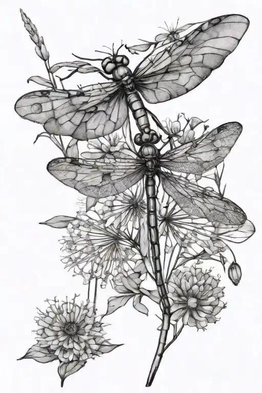 Dragonfly And Dandelion