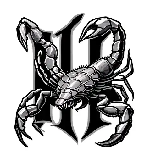 I Would Like A M And One To Return To The M With Inlaid The Logo Balance And Scorpion