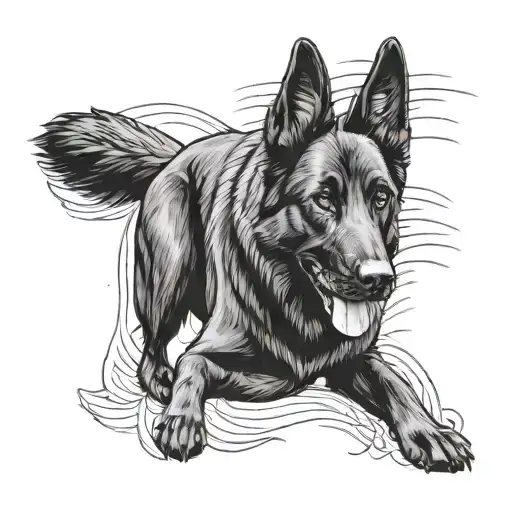 Black German Shepheard Ready To Play