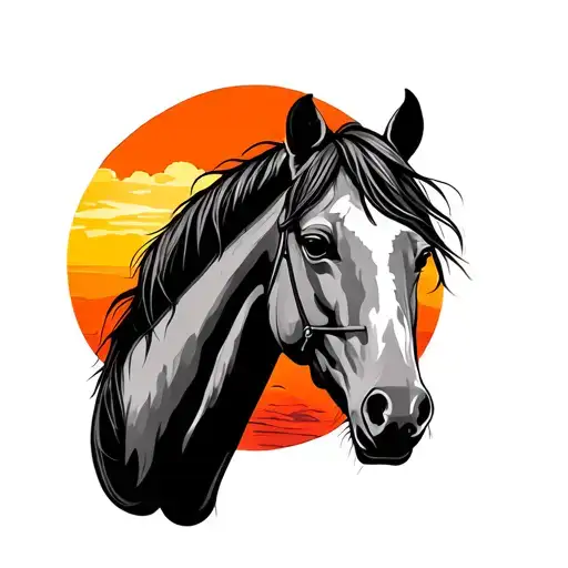 Texas Horse Por Do Sol