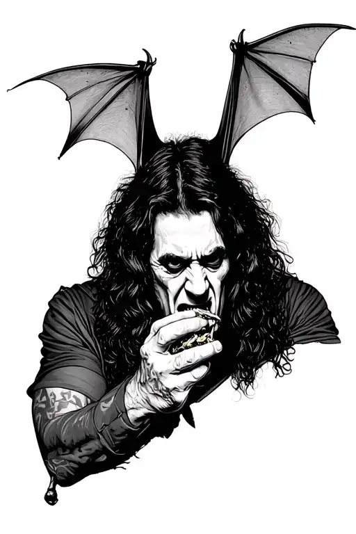 Young Ozzy Osbourne Eating Bat