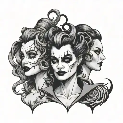 The Joker And Medusa And Maleficent 3 Different Characters Minimalist