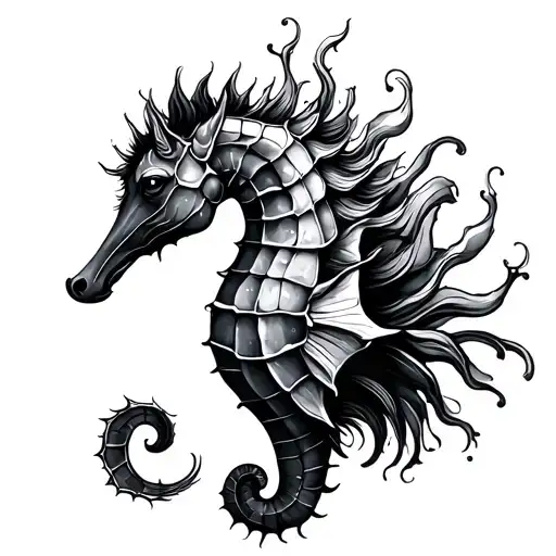 Sea Horse And Elegant Minimalist