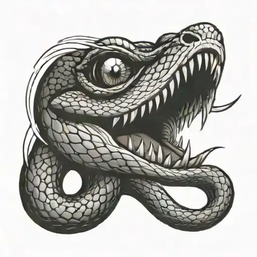 Evil Snake Fighting Eye Inside