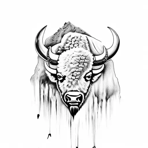 Bison And Native American Designs