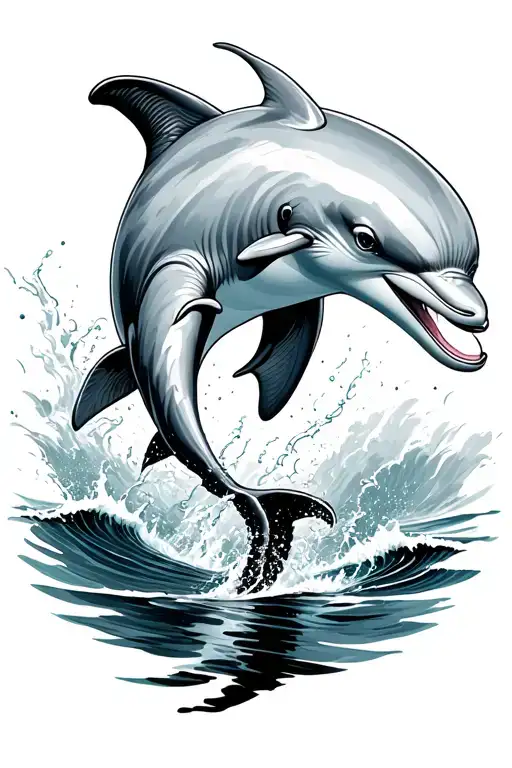 Dolphin Jumps Out Of The Sea