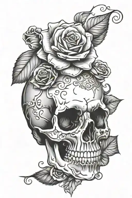 Skull And Rose