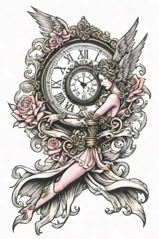 Pink Angel Clock