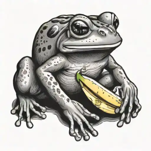 Frog Eating A Banana