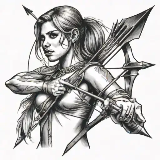 Girl Holding Arrow