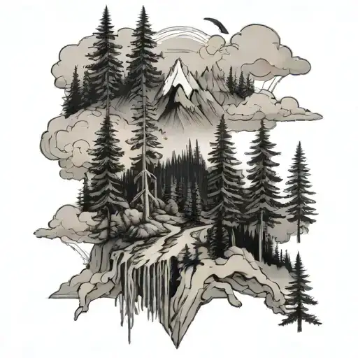 Forest Going Up To Mountain Range