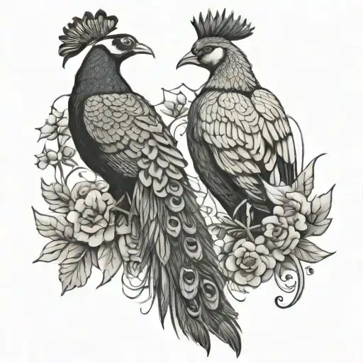 Peacock And Crow