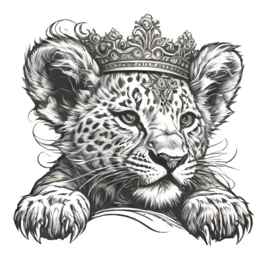 The Lion Cub Wearing A Crown Of Prayer