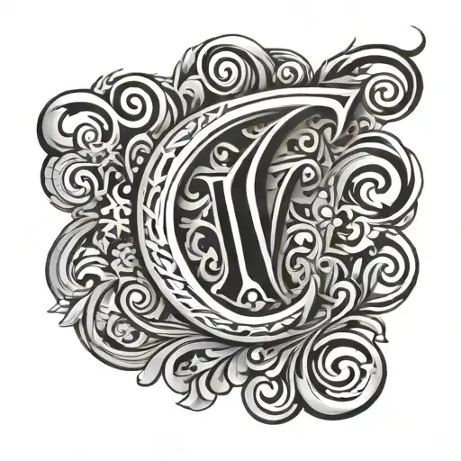 The Letter W With A Beautiful Pattern