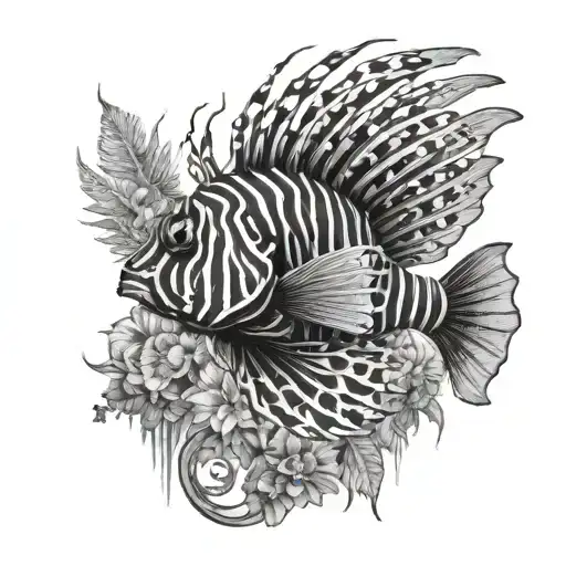 Lion Fish And A Sea Horse