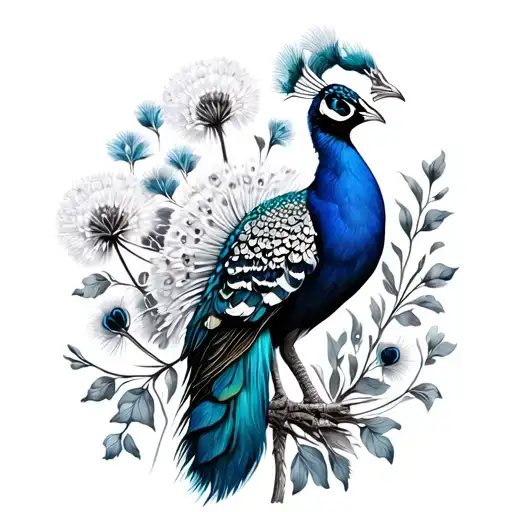 Peacock And Dandilion