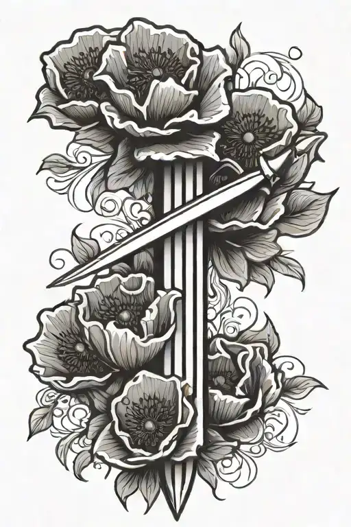 A Dagger With Red Poppies