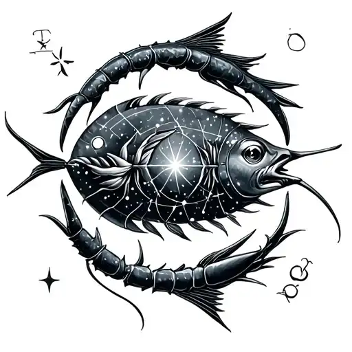 Pisces And Scorpio Star Sign Constellation Made