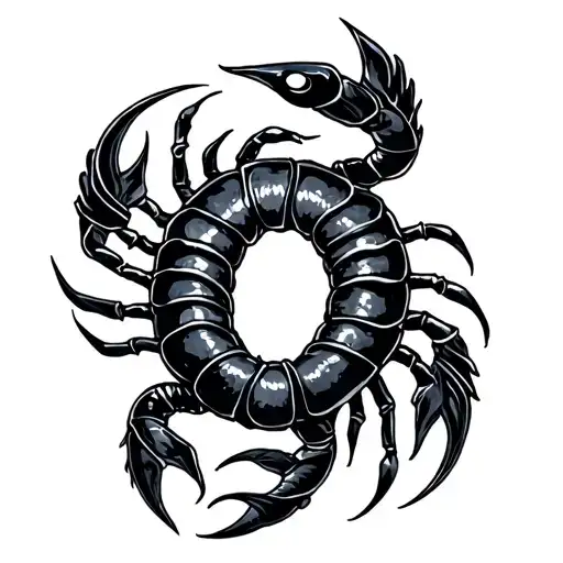 Pisces And Scorpion Combination Simple Tattoo For Women