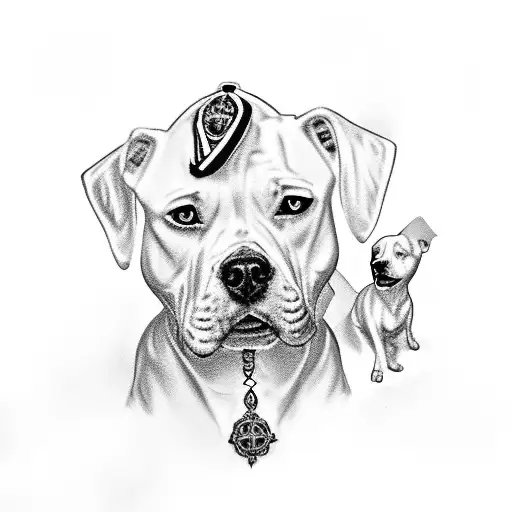 A White Pitbull And Maltese With The Names Ghost And Dolly