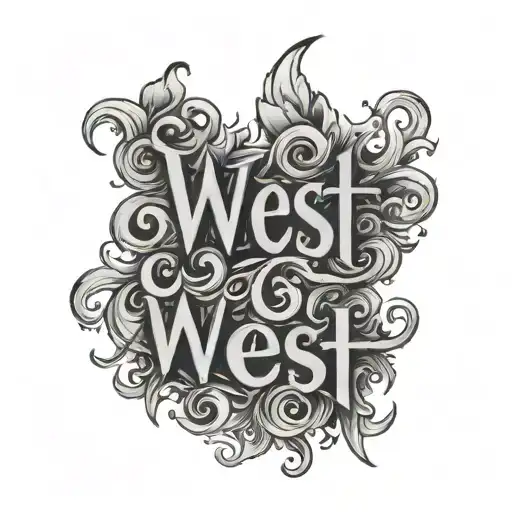 West Lettering Tattoo Word