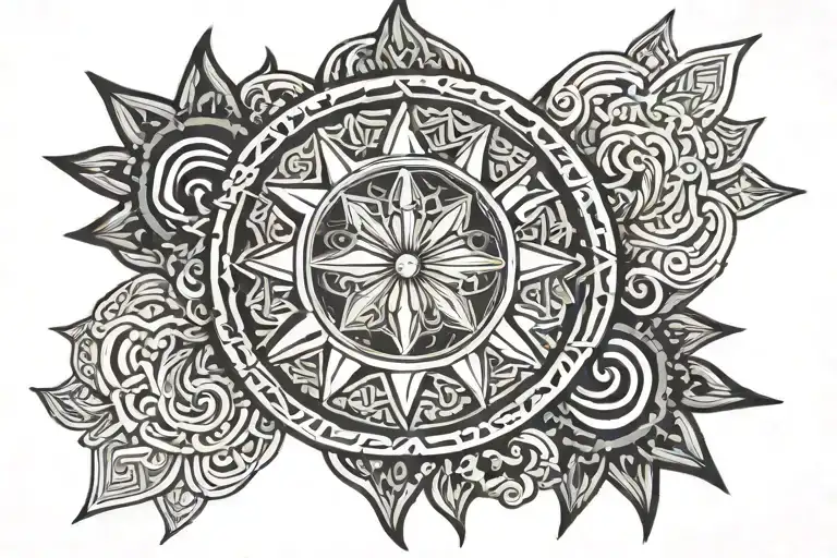 Traditional Filipino Pattern With The Filipino Sun