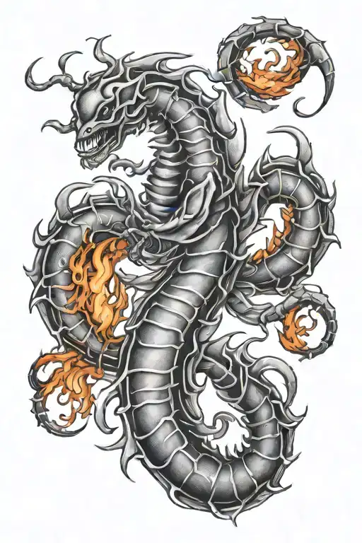 Scorpio Zodiac Sign With Water And Fire